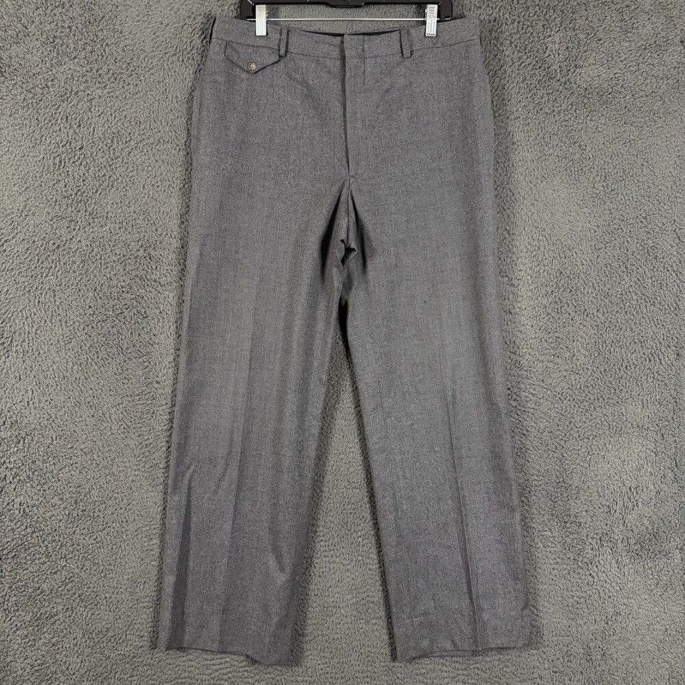 Vtg Polo Ralph Lauren Dress Pants Mens 34x30 Gray Classic Fit Flannel Wool